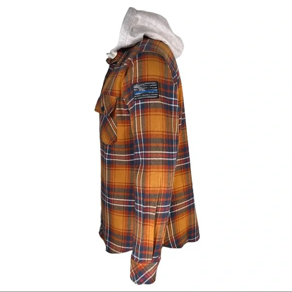 Howitzer Style Men's Button Down Hoodie Flannel Mag Military Grunt MFG - Picture 4 of 10